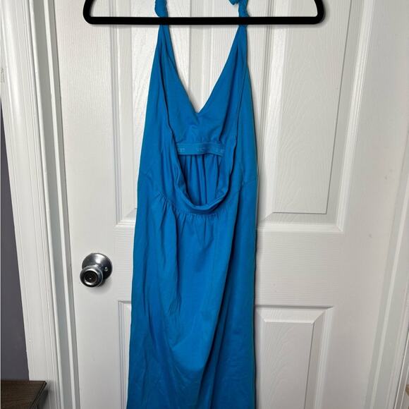 Victoria’s Secret Blue Halter Cotton Dress V Neckline Shelf Bra Medium - Picture 5 of 8